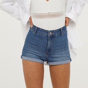 H&M Divided Twill High-Waisted Jean Shorts